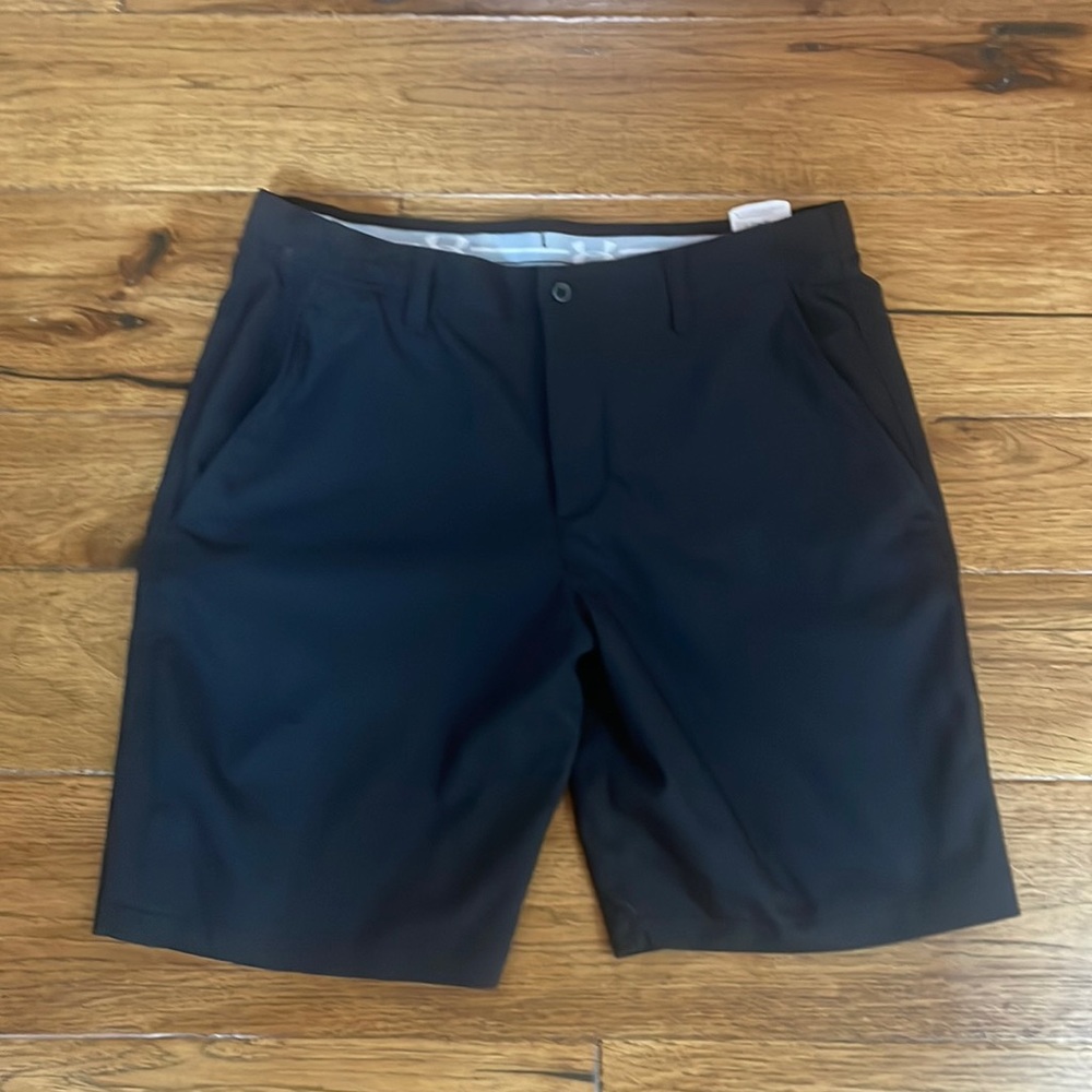 Black Under Armour golf shorts